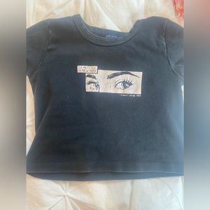 Brandy Melville black cropped shirt